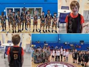 A collection of images of children from Tribal Basketball